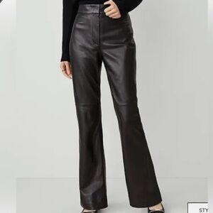 NWOT 100% leather vintage Siena Studio Black Leather Dress Pants size 12